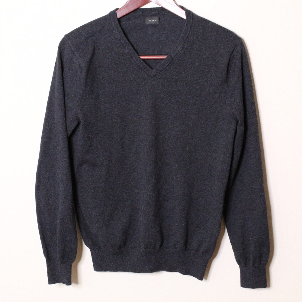J. Crew Long Sleeve Dark Grey V-Neck Sweater